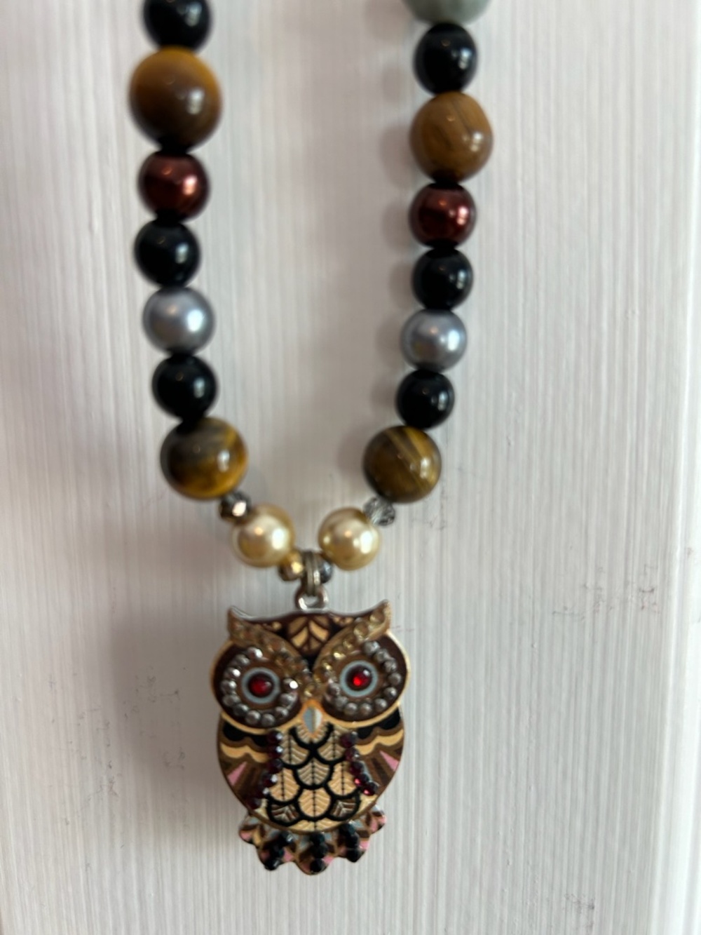Probably the Greatest Owl Beaded Necklace in History